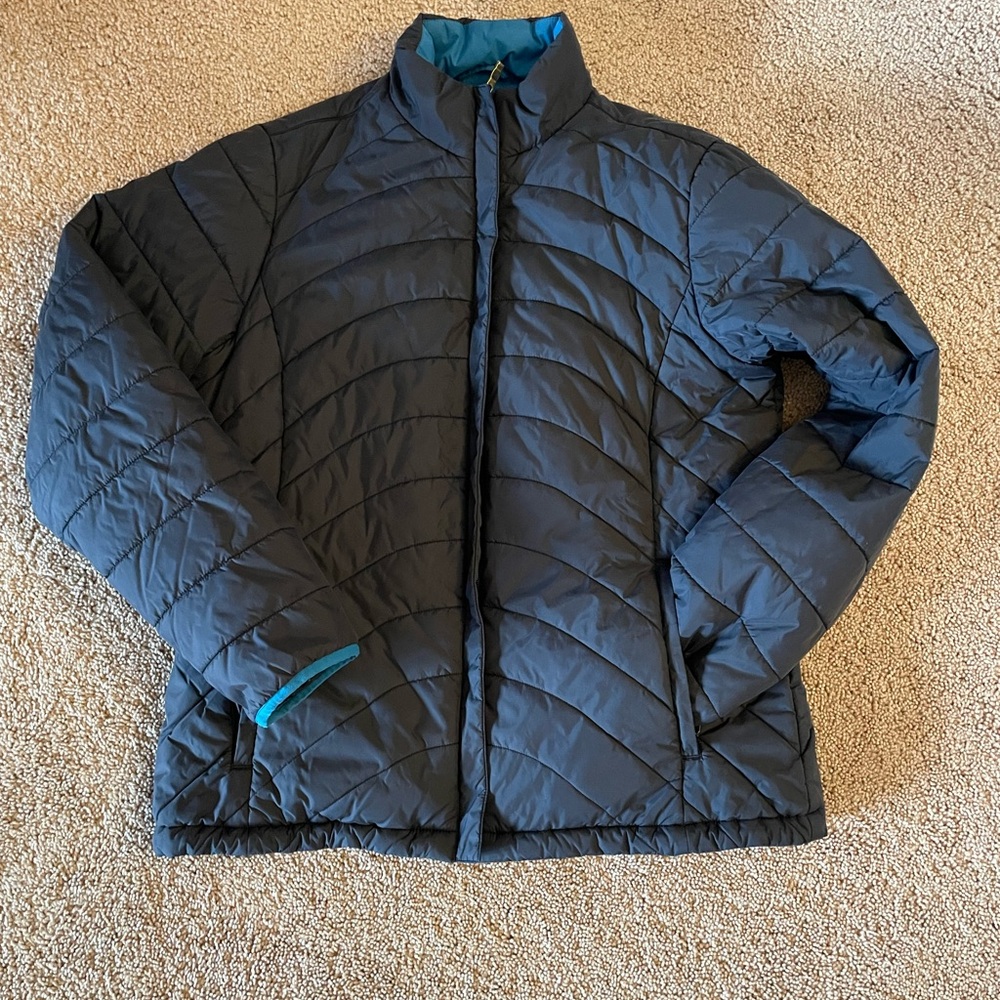 ❄️Lands' End Quilted Puffer Jacket - Charcoal & Teal (M 10/12)❄️